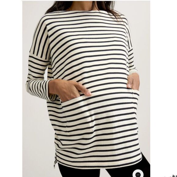 Hatch Bateau Top Striped Maternity Shirt 0 - Picture 1 of 8